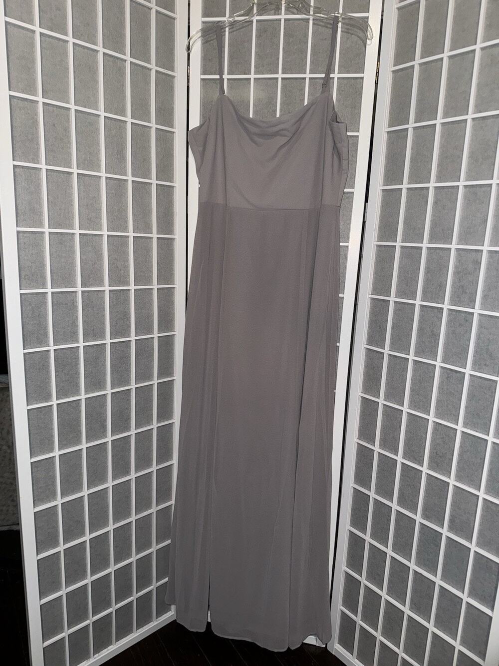 Show Me Your MuMu Weddings Lauren Sleeveless Long Maxi Dress Gray Tie Back XXL